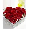 14 Şubat Özel: Kalp Cam Vazoda 11 Kırmızı Gül | Gebze Çiçek Siparişi