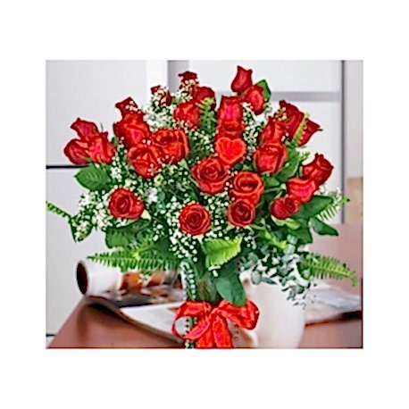 25 Kırmızı Gül Vazosu